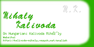 mihaly kalivoda business card